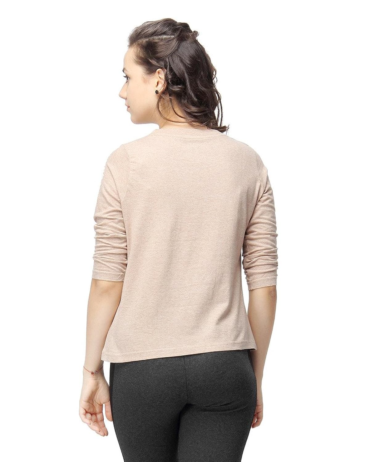 campus sutra women round neck quarter sleeve t-shirts