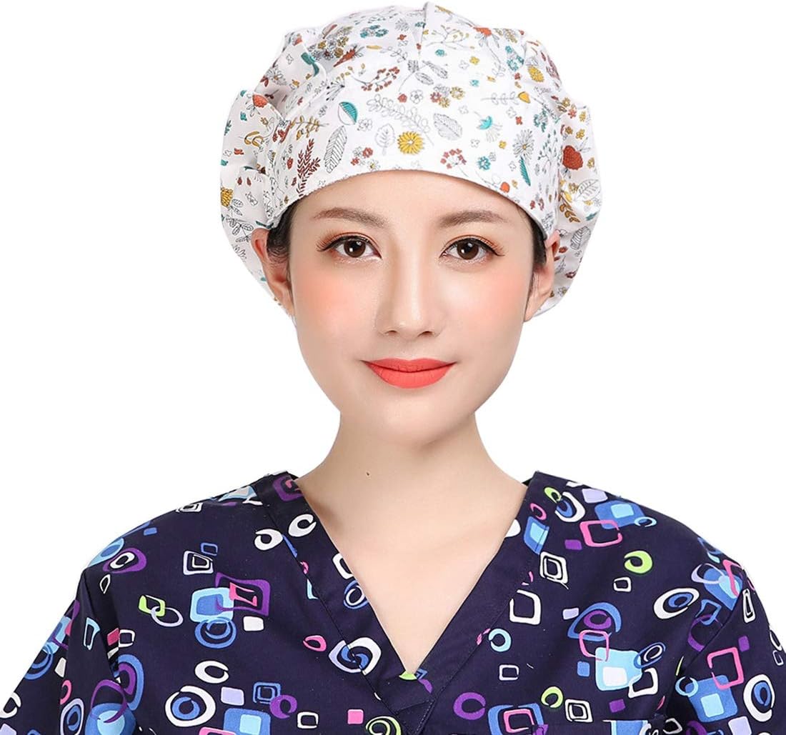 YUENA CARE Women Surgical Scrub Caps Bouffant Medical Doctor Cap Hospital Surgery Hat