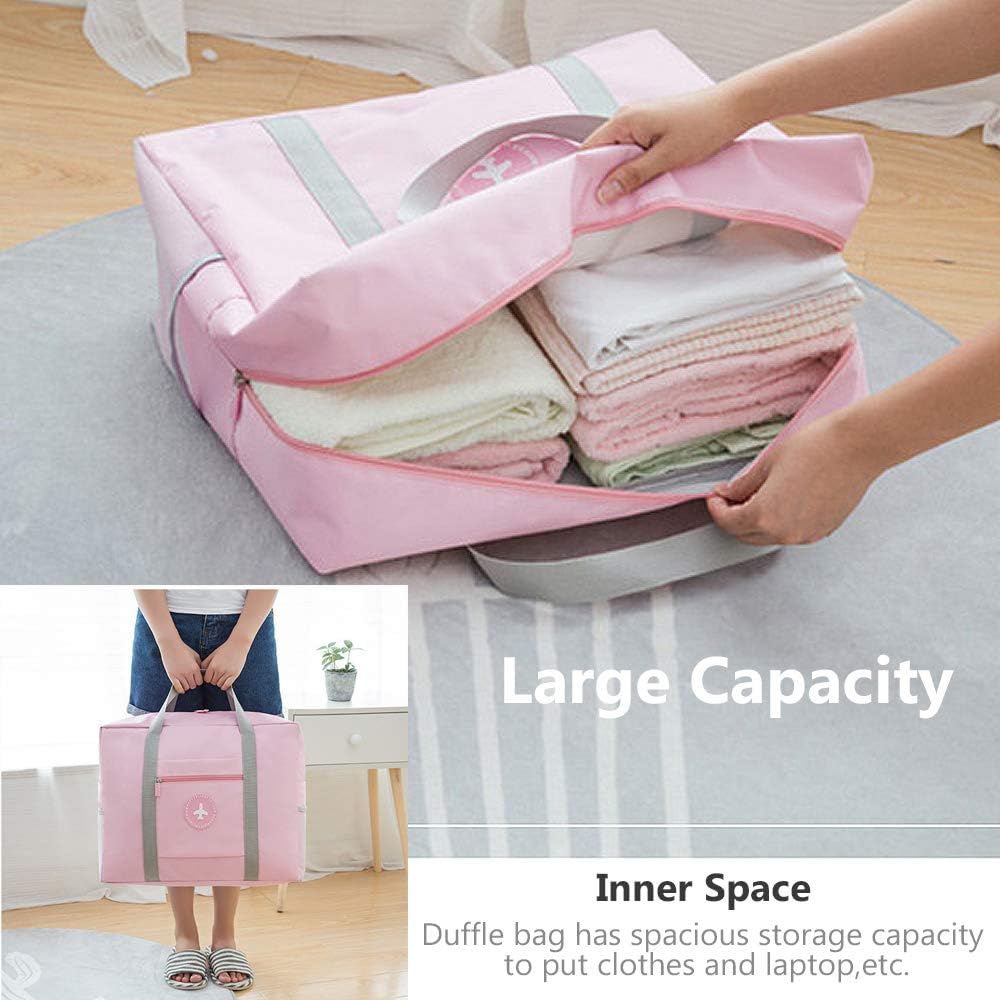 BAGZY 45L Underseat Travel Duffle Bag Cabin Bag 55x40x20 Ryanair TUI Airways Lufthansa Lightweight Carry-on Hand Luggage Foldable Waterproof Handbag for Weekend Flight Overnight Holdall Gray - Image 4
