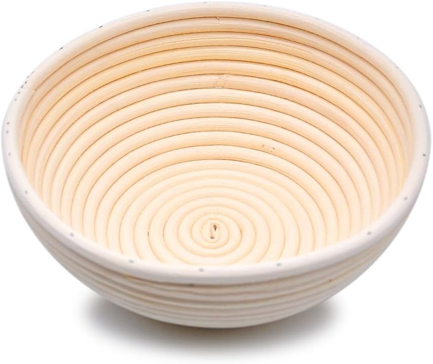 GoGoBake Y10 inch Banneton Bread Proofing Basket Set, for Professional Pastry Chef & Home Bakers Sourdough Bowl Scraper & Brotform Cloth Liner for Rising Round Crispy Crust Baked Bread Making Dough