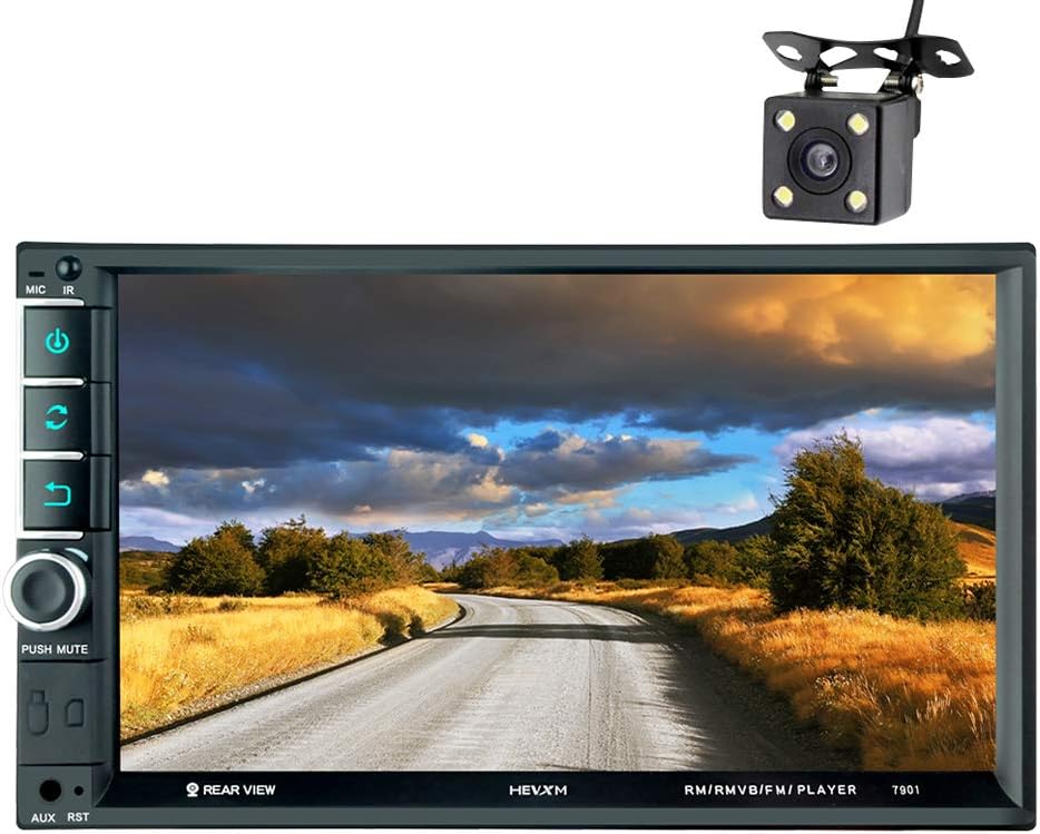 Double Din Bluetooth Car Stereo,7 Inch HD Touch Screen Car Entertainment Multimedia Radio,Support Bluetooth/SD/USB/FM/AM/Rear Camera