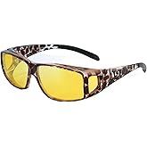 Tnnaiko Night Driving Glasses for Men Women, Night Vision Glasses Fit Over Glasses Sunglasses Anti Glare Polarized HD