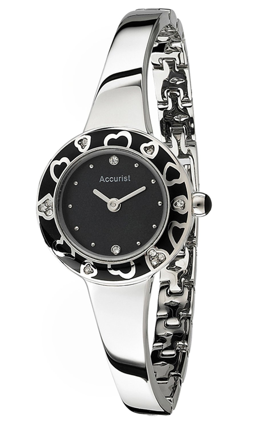 Accurist Women's Quartz Watch with Mother of Pearl Dial Analogue Display and Silver Stainless Steel Bangle LB1844B