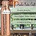 Prisha India Craft Pure Copper Water Bottle/Handmade Leak Proof Copper Vessel for Travel/Jointfree Insulated Copper Thermos with Ayurvedic Health Benefits, 30 Ounce
