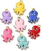 KitBeads 50Pcs Random Enamel Octopus Charms Stainless Steel Beach Sea Ocean Aniaml Charms for Jewelry Making Bracelets Earrings Necklaces Crafts