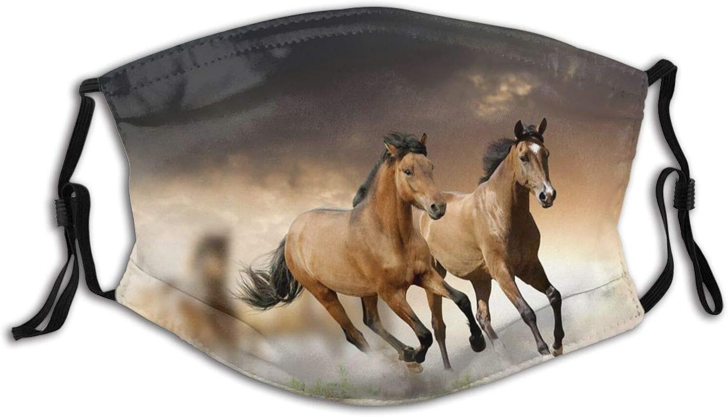 Running Horse Face Mask Adjustable Washable, Fashion Dust Mask With