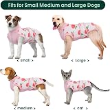 Kuoser Dog Surgery Recovery Suit Soft Cotton Spandex XS Peach Powder view 3