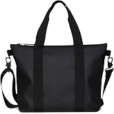 RAINS Tote Bag - Waterproof Travel &amp; Work Zip Top Handbag, Crossbody Strap | Water Resistant tote bag for women and men &ndash; internal zip pocket, detachable strap; carry-on for airplane travel