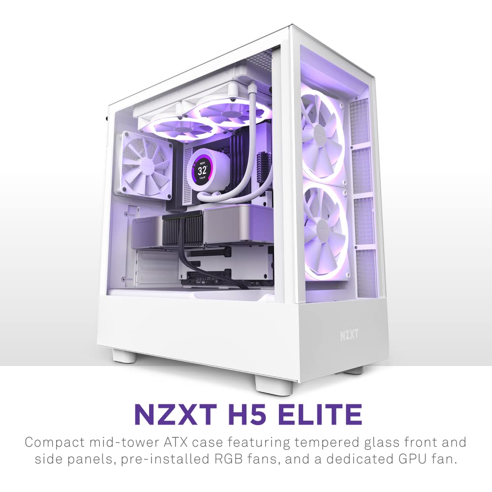 Nzxt H5 Elite Gaming Case Internal Layout Showing Cable Management Channels