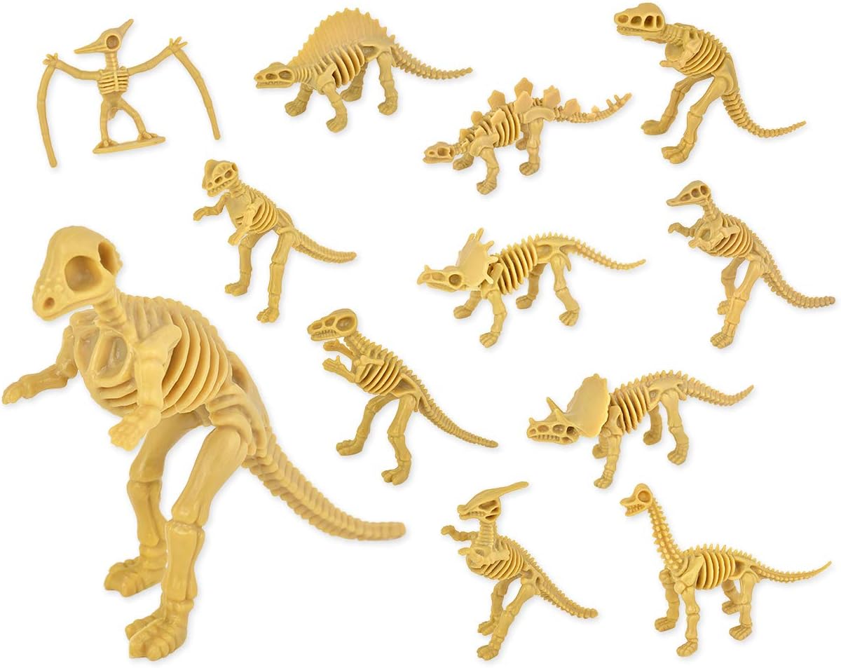 SCSpecial 12 Pieces Dinosaur Fossils for Kids Assorted Dino Bones Skeleton Toy Figures PVC Made for Science Play Rewards Dino Sand Dig Party Favor - Image 4