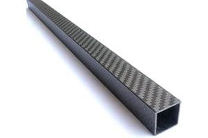 CNCARBONFIBER 1pcs Square Carbon Fiber Tube 20x20x420MM,1.0MM Wall Thickness,12/16/25MM Available,3K Roll Wrapped Twill Matte Finish