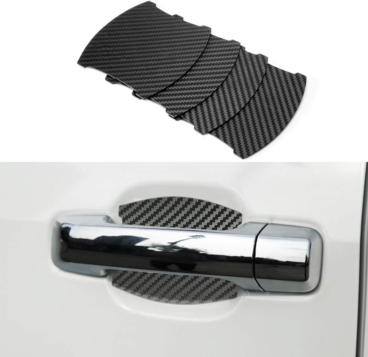 Door Handle Trim Magnetic Door Cup Paint Scratch Protector Cover Accessories for Toyota Tacoma (4 Pcs)