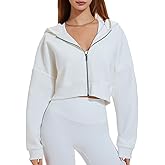 Airfree Womens Zip Up Hoodies Cropped Sweatshirt Workout Long Sleeve Jackets Hooded Y2K Casual Coat for Women
