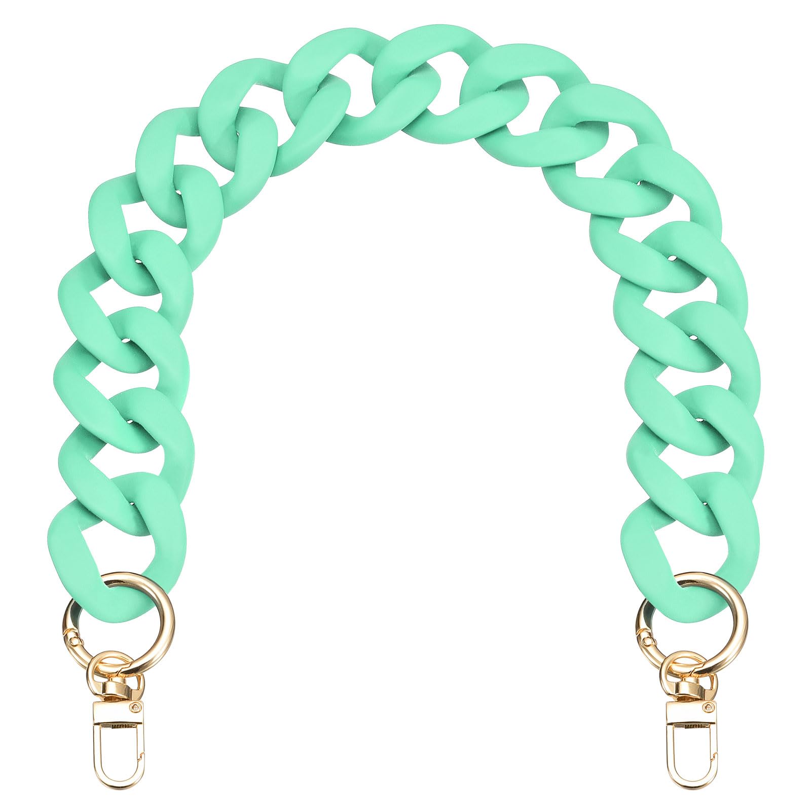 Uxcell Acrylic Purse Chain Strap, 17.7" Flat Handbag Replacement Strap Acrylic Flat Chain for Purse Handbags, Green