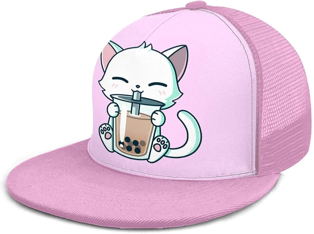 Yuanmeiju Casquette de Baseball en Filet Kawaii Japanese Anime Cat