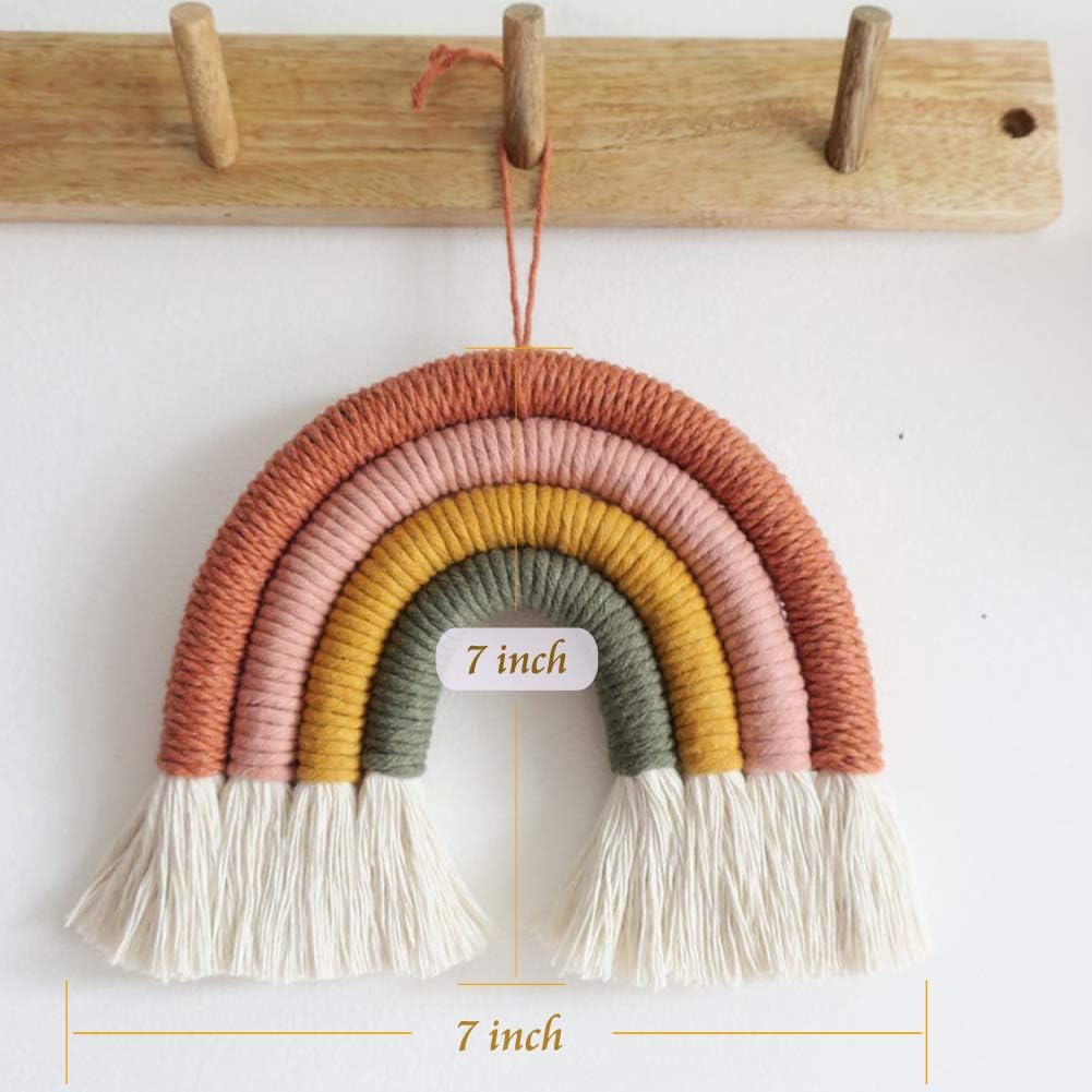Rainbow Wall Hanging, Macrame Woven Rainbow, Rainbow Wall Decor, Baby Room Decor, Nursery Gift (Greyish-Green,7x7x0.78in): Everything Else