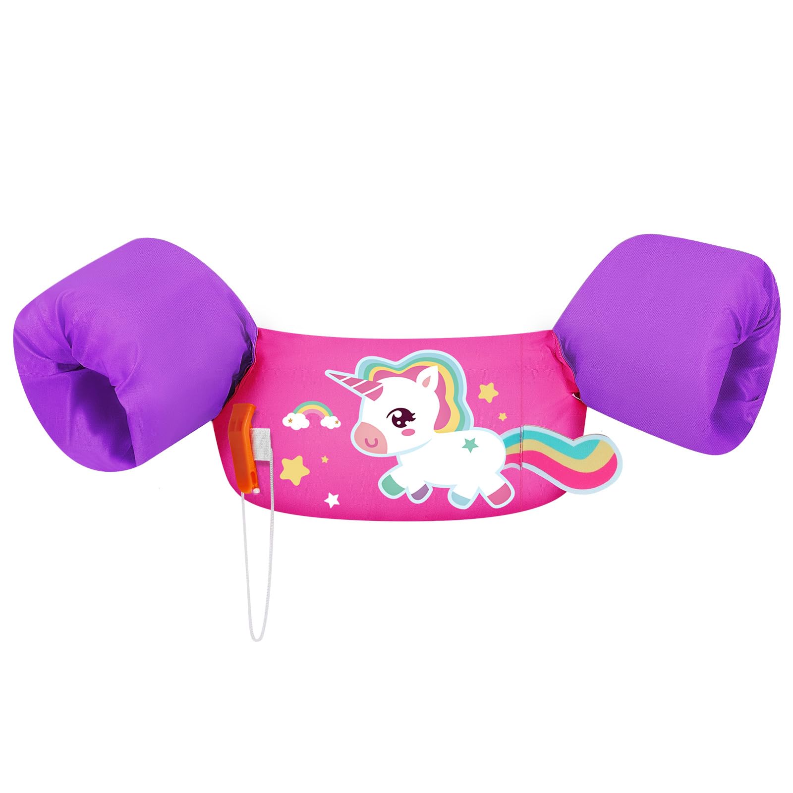 Photo 1 of HeySplash Kids Swimming Vest, Toddler Floaties Fit 22-44 Lbs, Puddle Kids Jumper with Adjustable Strap, Swim Jacket Water Wing Baby Arm Floats,Sea Beach Swim Aid for 1-6 Years, Purple Pink Unicorn