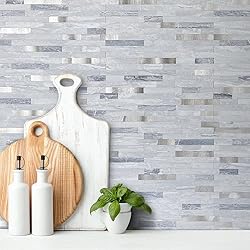 AULIGET Faux Stone Peel and Stick Backsplash, Light