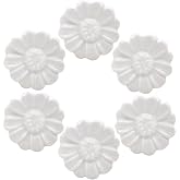Tecrio 6PCS Vintage Floral Daisy Ceramic Dresser Drawer Knobs Elegant Cabinet Cupboard Door Hardware Pull Handles w/Screws White