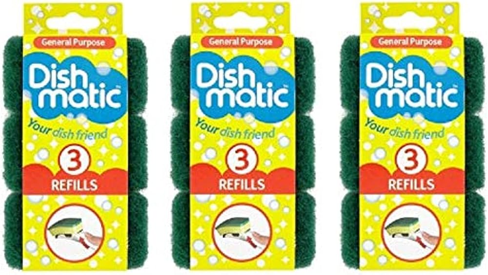 Dishmatic Cleaning Sponge Green Foam 9 Count Refills Pack