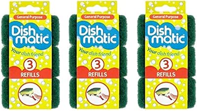 Dishmatic Cleaning Sponge Green Foam 9 Count Refills Pack