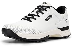 FitVille Wide & Extra Wide Mens Golf Shoes Professional Outdoor Waterproof Spiked Golf Shoes for Men