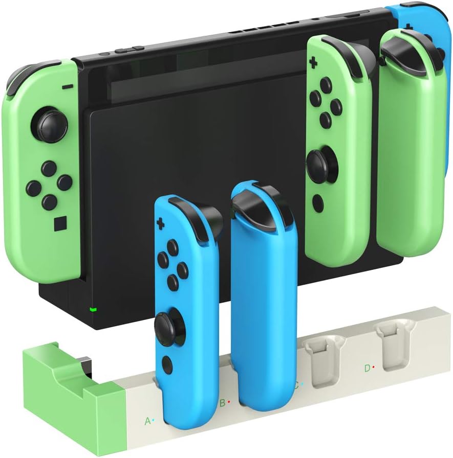 ElecGear Charging Dock for Nintendo Switch Joycon, Quad USB Charger