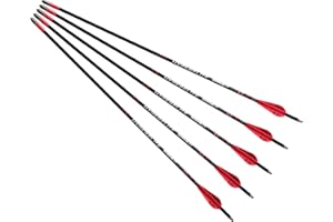 Barnett 22" Hyperflite Crossbow Arrows, Precision Hunting Bolts for Barnett Hyper Series Crossbows, with Red & White Heat Van