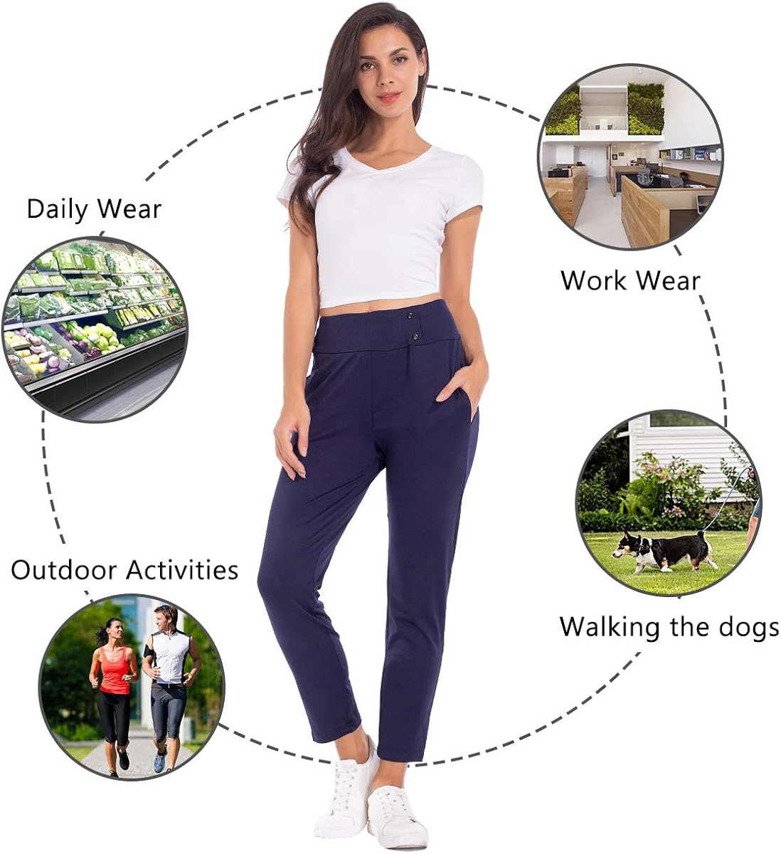 slim fit work trousers ladies