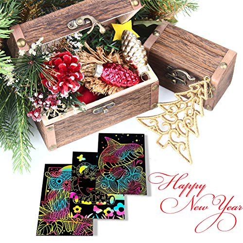 Koogel 500pcs Scratch Art for Kids, 3.6 inch x 2.1 inch Rainbow Scratch Art Rainbow Magic Scratch Paper Scratch Art Paper for Children Painting Art Creation Painting Teaching