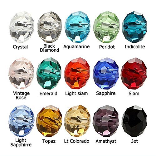 HYBEADS Mix Lot 8mm #5040 Faceted Rondelle Crystal Glass Beads For Jewelry Making Findings with Container Box (450pcs)