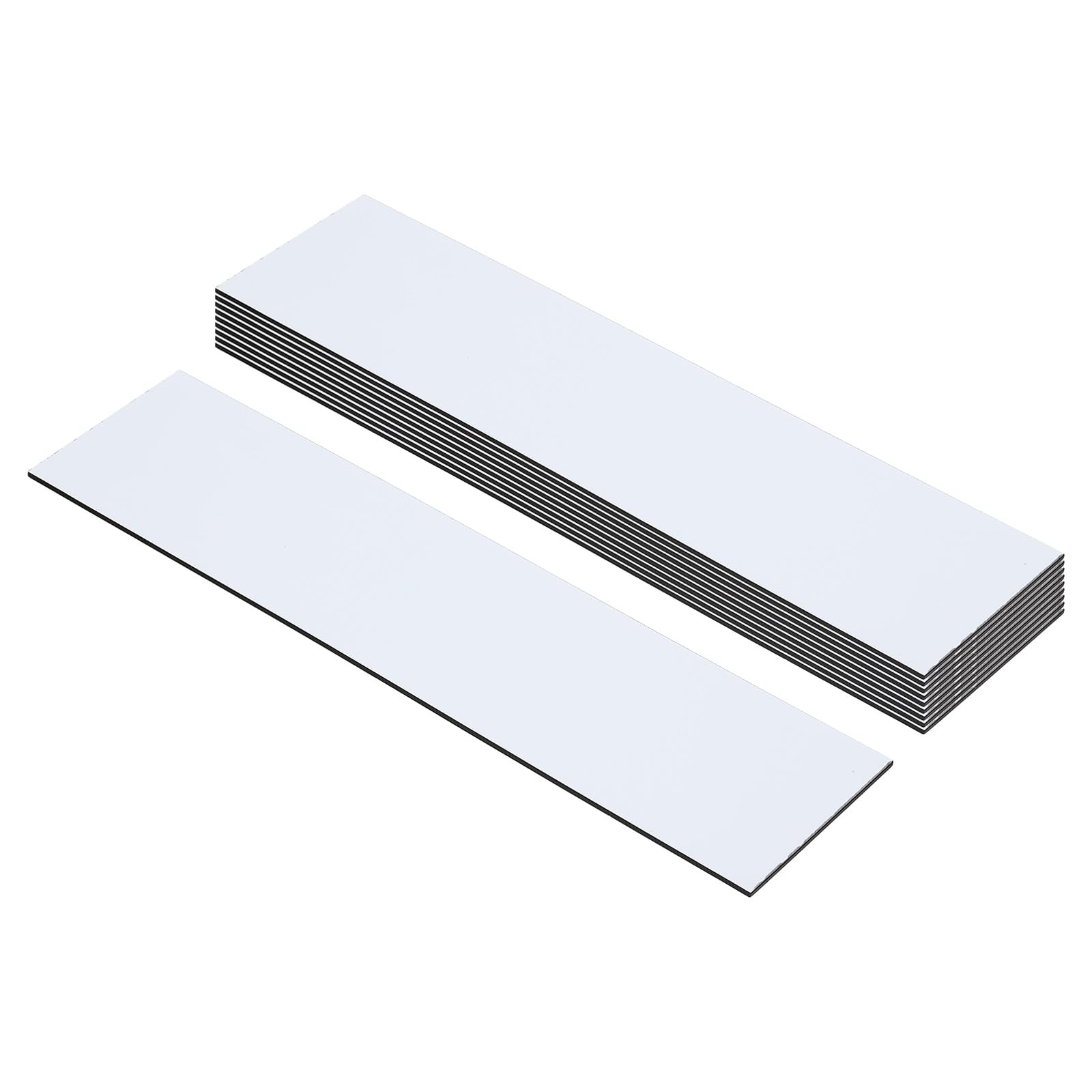 PATIKIL 8x2inch Blank Name Plates, 10Pcs Custom Engraved Name Plate Rectangle Laser Engraving Blanks for Personalized Office Desk DIY Painting Supplies, White, Blue