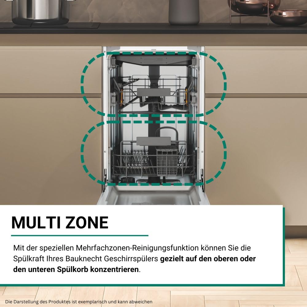 Bauknecht BK6FC11BS7A0X Vollintegrierbarer Geschirrspüler (45 cm)/ ActiveDry/Sensorprogramm/PowerClean/Besteckschublade/Hygiene-Programm/Vollwasserschutz/Multizone/Startzeitvorwahl 6