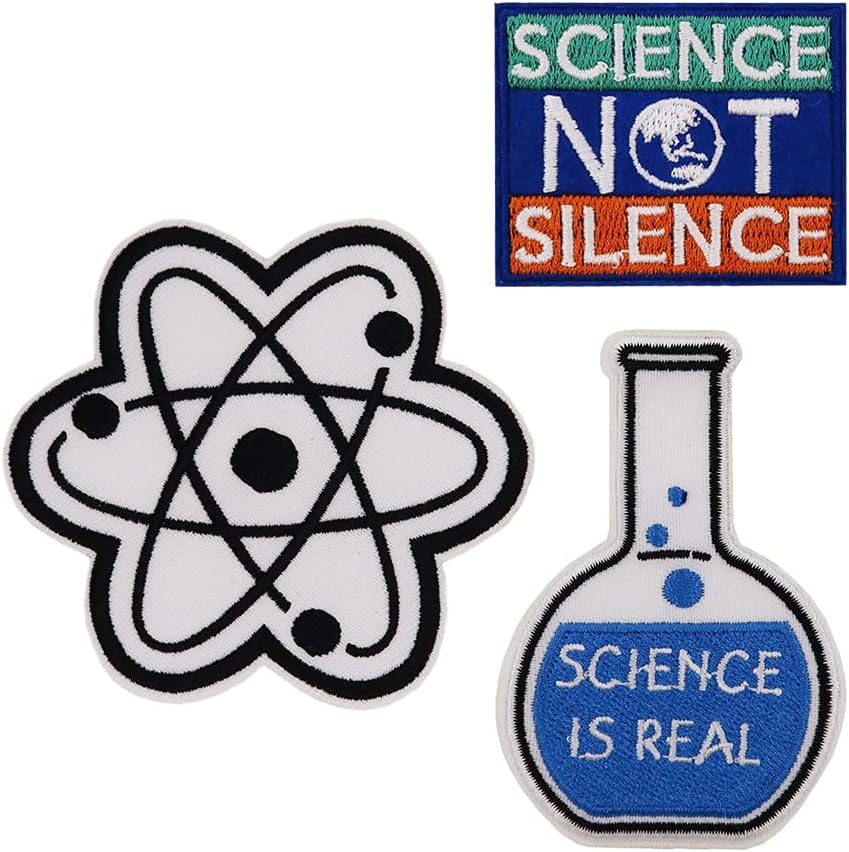 Mixed Media - Science Not Silence Science Is Real Embroidered Iron On Patches