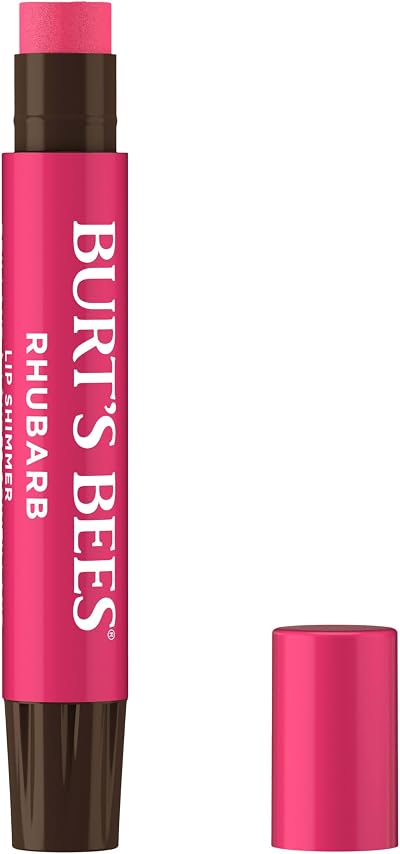 Burt's Bees Lip Shimmer Rhubarb 100% Natural Origin Peppermint Oil 2.55g