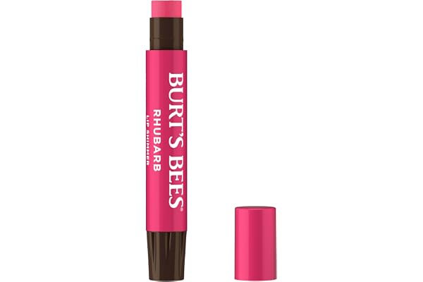 Burt's Bees Lip Shimmer, 100% Natural Origin Lip Gloss, Tinted Lip Colour Get Soft and Hydrated Lips Pack of 1 - Rhubarb