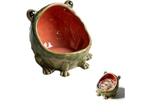 Frog Salt Cellar, Ceramic Salt Container, Green Salt-Box, Cute Spice Containers for Countertop, Elegant Holder for Kitchen Sp