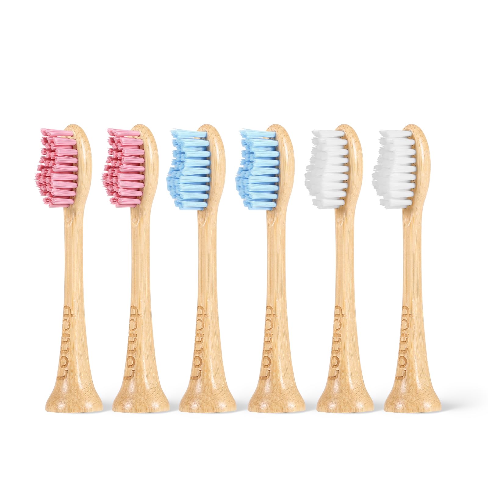 Photo 1 of Lottlop Bamboo Electric Toothbrush Heads, Plant-Based Soft Bristles Electric Toothbrush Replacement Heads, Compatible with Philips Sonicare (Mix and Match 3 Colors…)