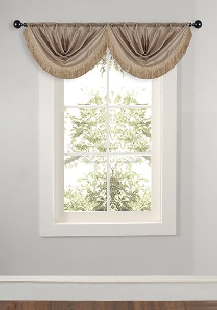 Deco Window Valance Waterfall Beige Length-23, Width-18 - 1 piece