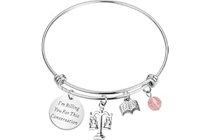 PLITI Funny Lawyer Gift Lawyer Bracelet Attorney Gift Scales Of Justice Gifts i’m Billing You For This Conversation Jewelry For Lawyer