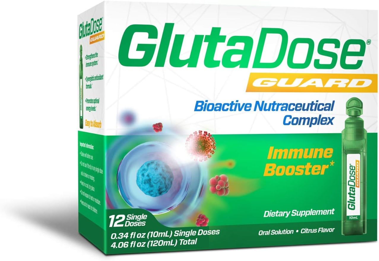 GlutaDose Guard - Immune Support Liquid Formula - Glutathione, Astragalus Echinacea & More (Includes 12 doses)