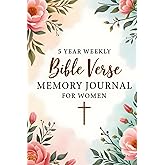 5 Year Weekly Bible Verse Memory Journal for Women: Guided Faith and Prayer Reflection Diary with Prompts, Space for Gratitude, and One-Line-a-Week ... Across Five Years With A Floral Cover