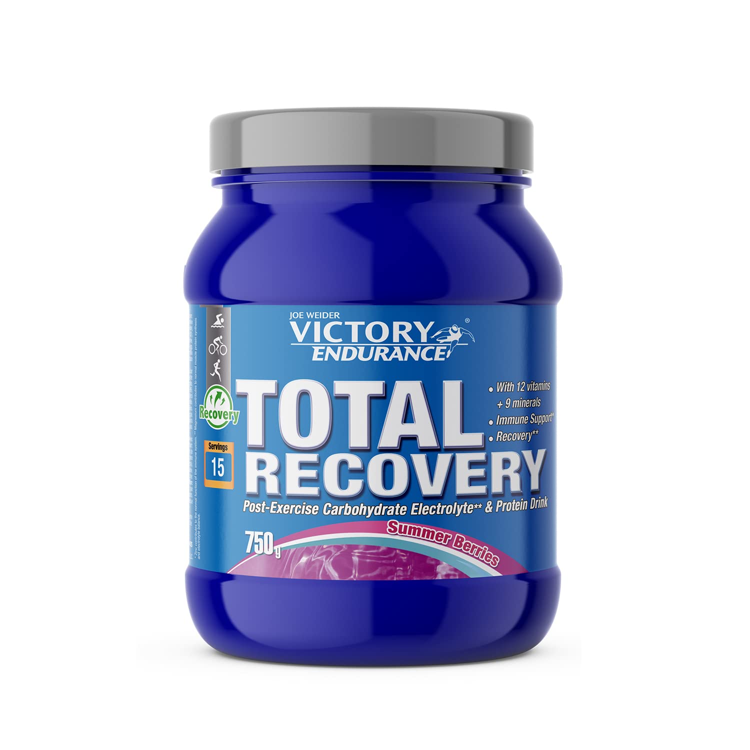 Victory Endurance Total Recovery (750g) Summer Berries Flavour; Maximizes Recovery After Training; Enriched with Electrolytes and Vitamins