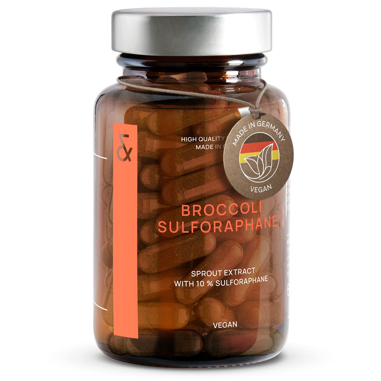 Broccoli Sprout Extract - 100mg Sulforaphane per Serving - Vegan - Antioxidant Supplement - Broccoli Powder Rich in Vitamins and Minerals - 60 Capsules - Made in Germany