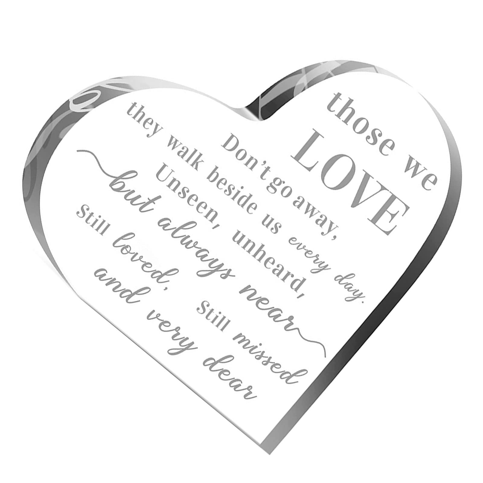 TSHAOUN Memorial Gift Sympathy Gifts Heart Sympathy Gift,Remembrance Gifts Decorations,Bereavement Gifts Condolence Table Decorations,For Your Loss Loving Mom Grieving Mothers Remembrance (Heart)