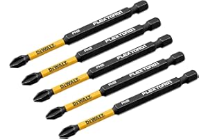 DEWALT FLEXTORQ Philips #2 Bits 5Pk 1/4 x 3-1/2in for Impact Drivers & Drills, Hex Shank (DWAF3PH2IR5)