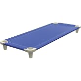 Acrimet Stackable Elevated Cot, Steel Frame, Breathable Mesh, Blue, 1 Pack | Portable elevated cot with durable mesh and steel frame for daily facility use
