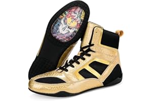 Purfitall Boxing Shoes Men High Top Wrestling Shoes for Women Breathable Weightlifting Training Non Slip Fighting Boxing Boot