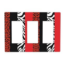 Fashion Red Black White Zebra Leopard Cheetah Print