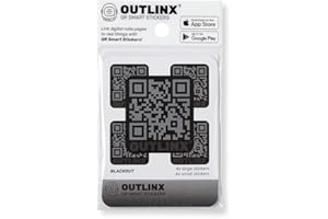 OUTLINX QR Smart Stickers | Stick Digital Notes to Your Things | Blackout 1-Pack 8X Stickers